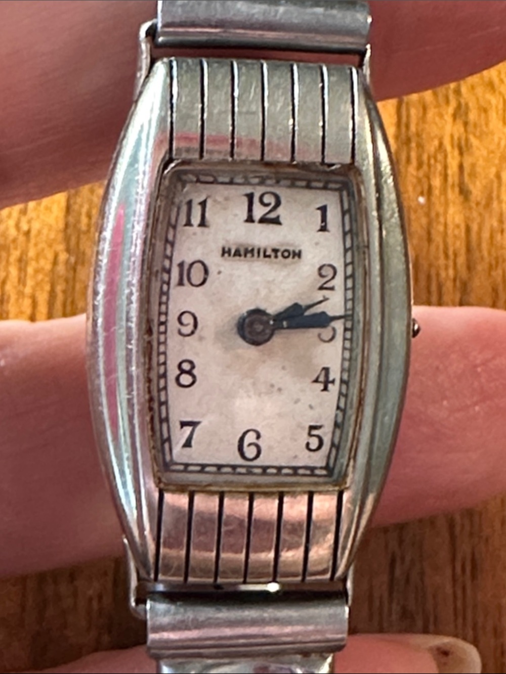 Antique 1928‎ Hamilton Art Deco 14 k White Gold Watch for parts or repair